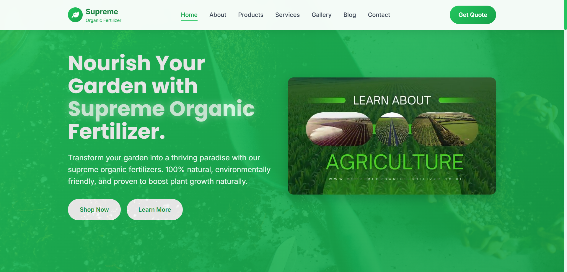 Supreme Organic Fertilizer Website